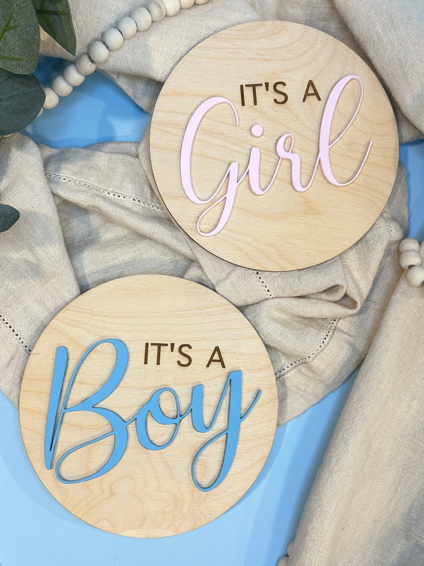 Its a Boy/Girl Double Sided Birth Announcement