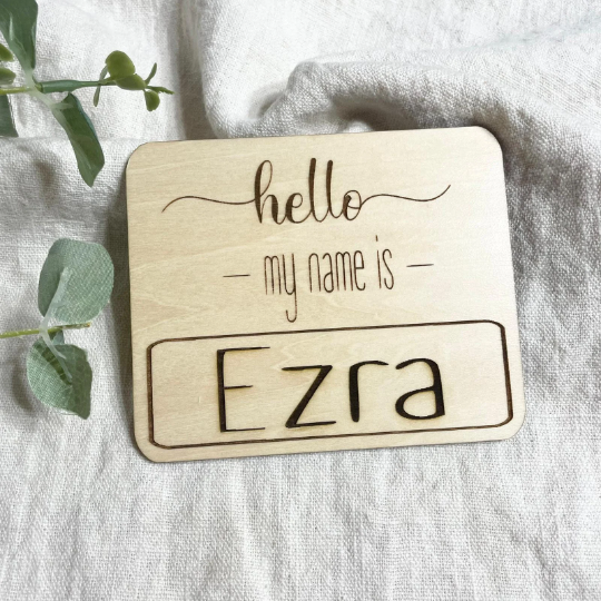 "Hello My Name Is" Birth Announcement