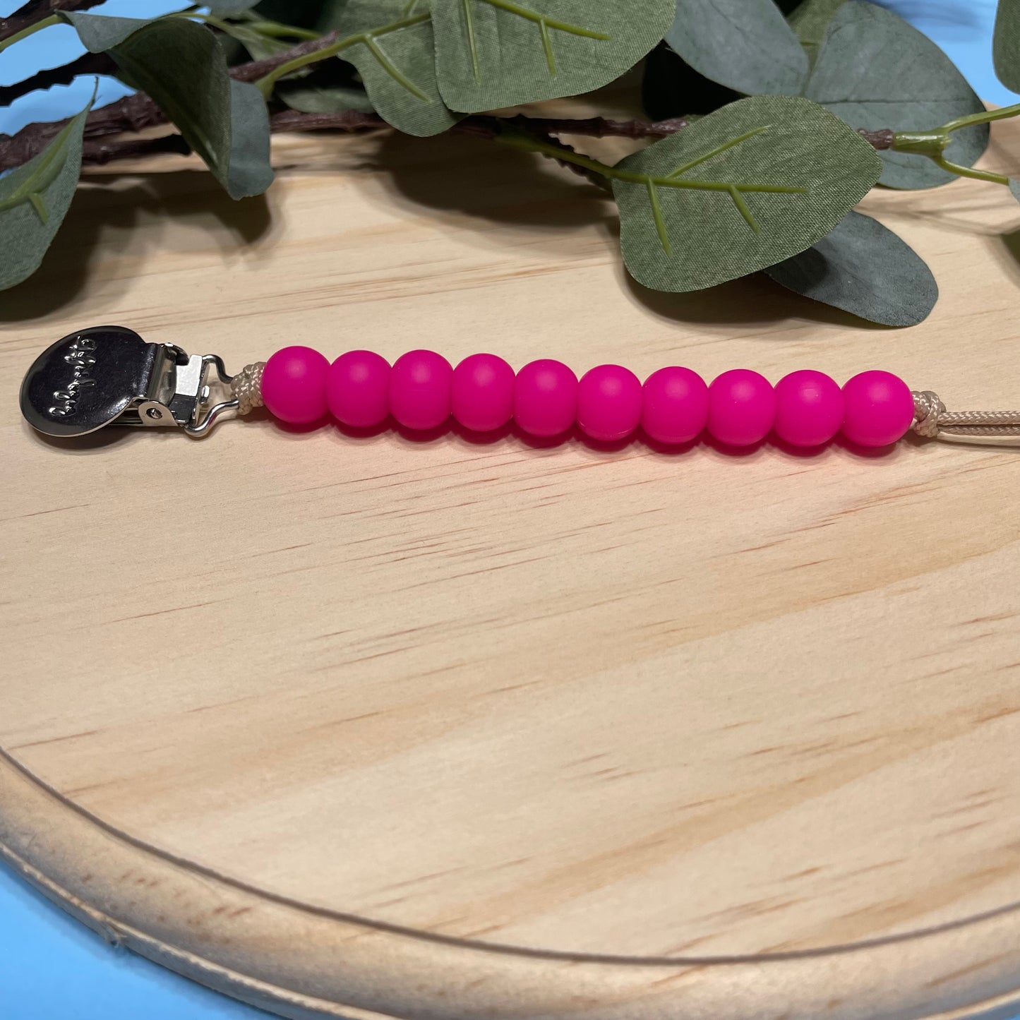 Hot Pink Summer Pacifier Clip