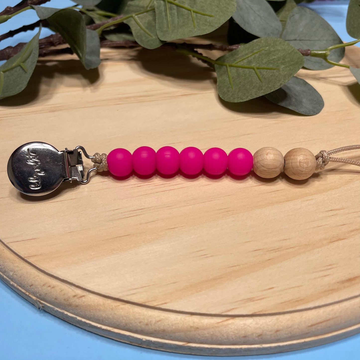 Hot Pink Summer Pacifier Clip