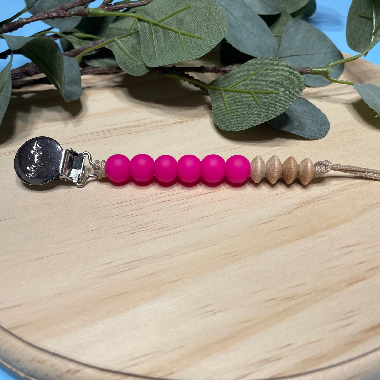 Hot Pink Summer Pacifier Clip