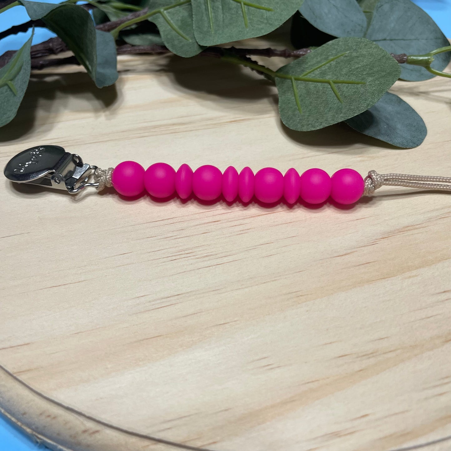Hot Pink Summer Pacifier Clip