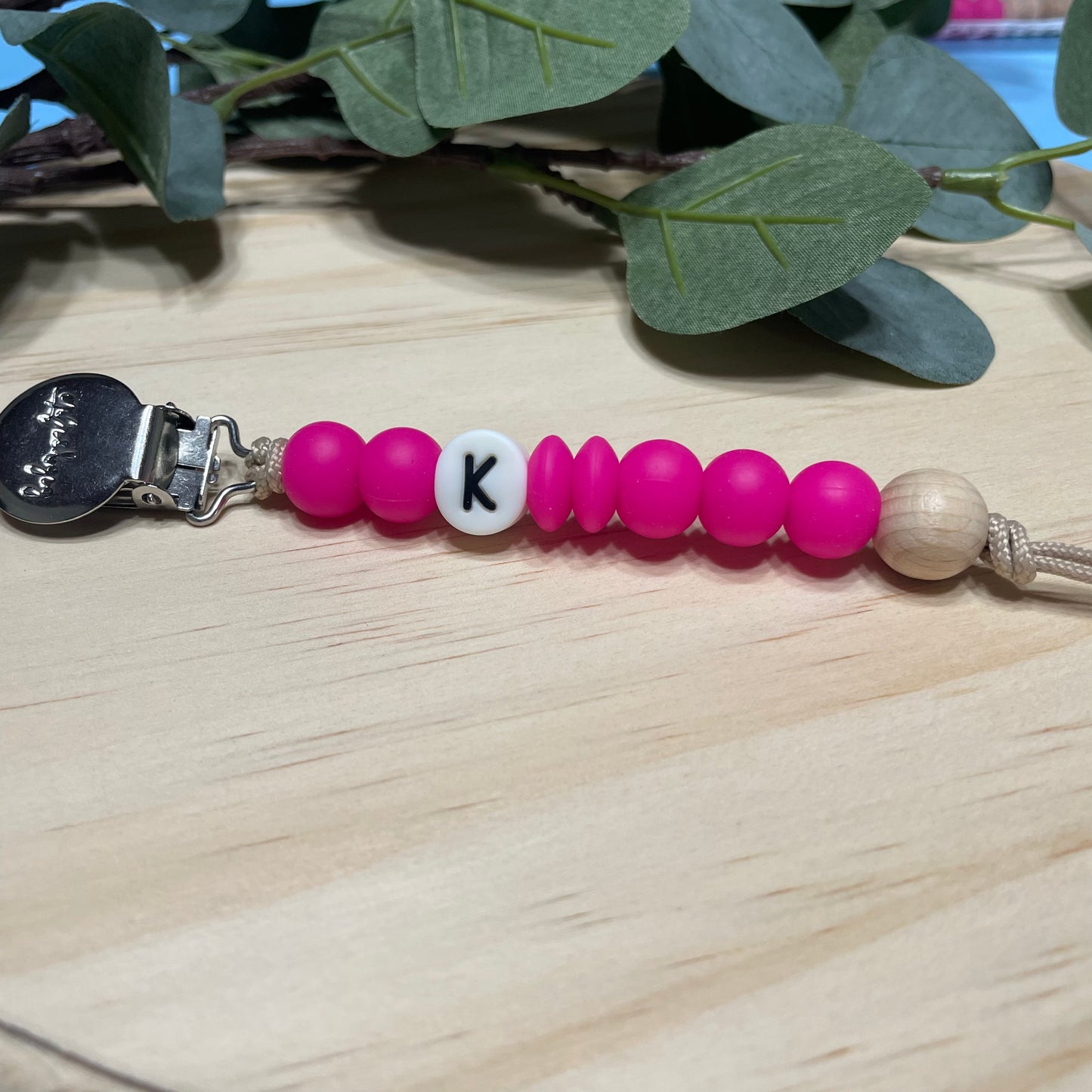Hot Pink Summer Pacifier Clip