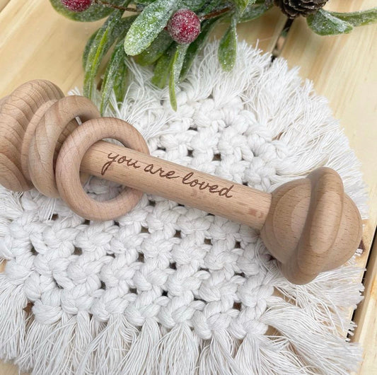 You Are Loved | Wooden Rattle