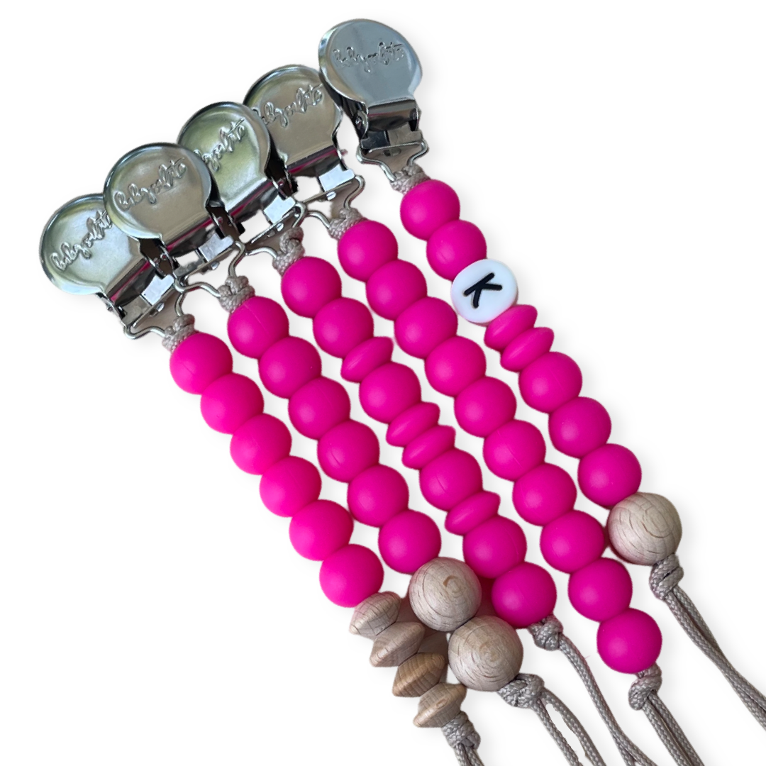Hot Pink Summer Pacifier Clip