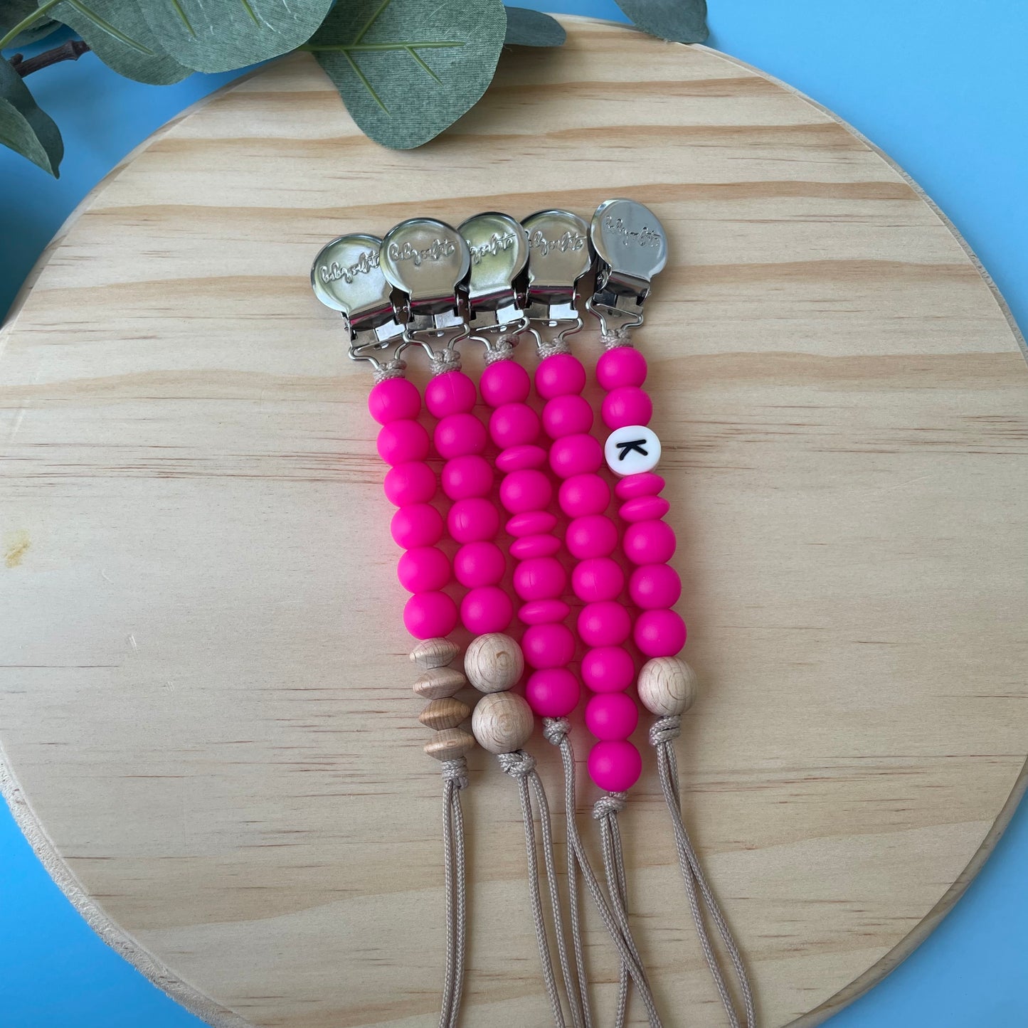 Hot Pink Summer Pacifier Clip