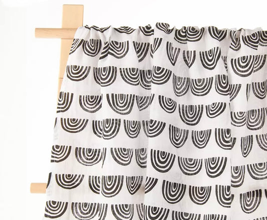 Boho Black Rainbow - Muslin Cotton Swaddle