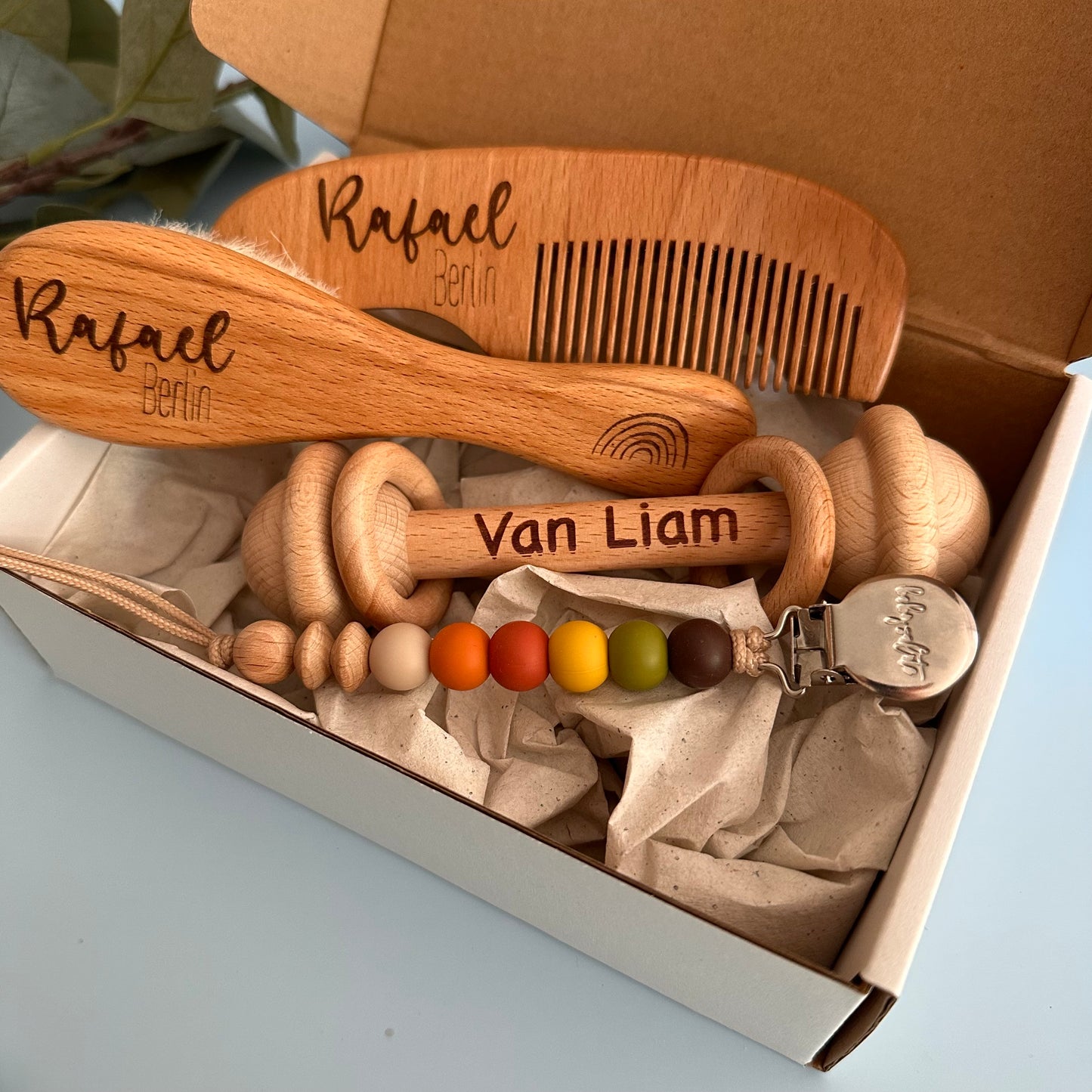 Personalized Paci Clip Rattle Bundle