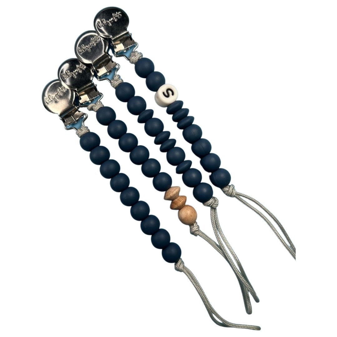 Navy Blue - Marinero Pacifier Clips