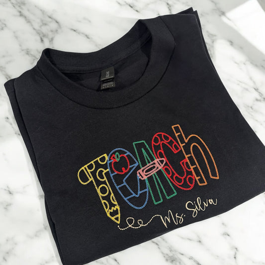 Personalized Teacher Embroidered Shirt