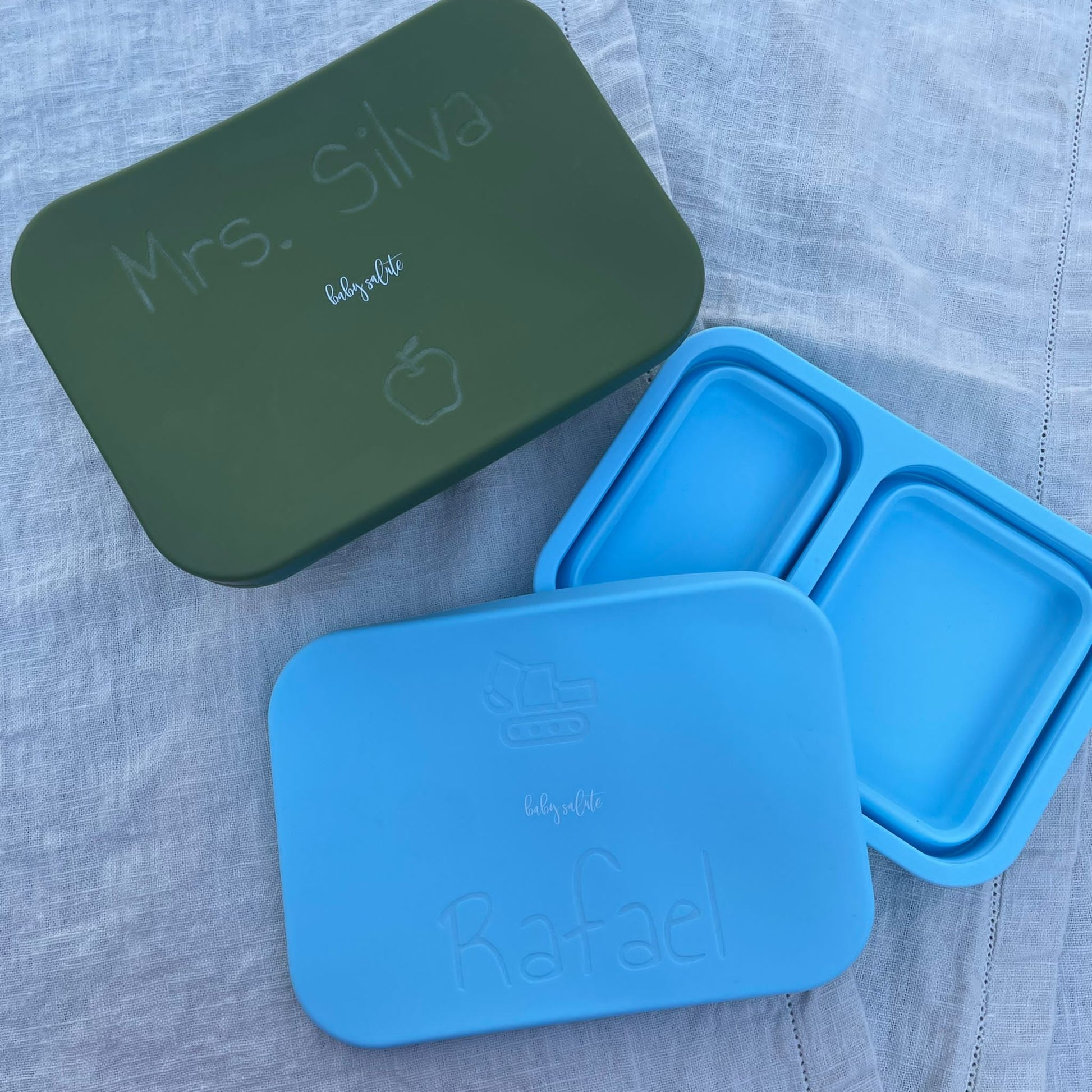 Custom Silicone Lunch Box with Personalization for Child, School