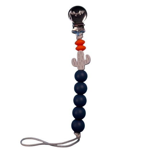 True Navy - Cactus Pacifier Clip
