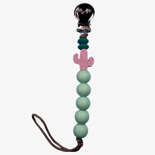 Mint - Cactus Pacifier Clip