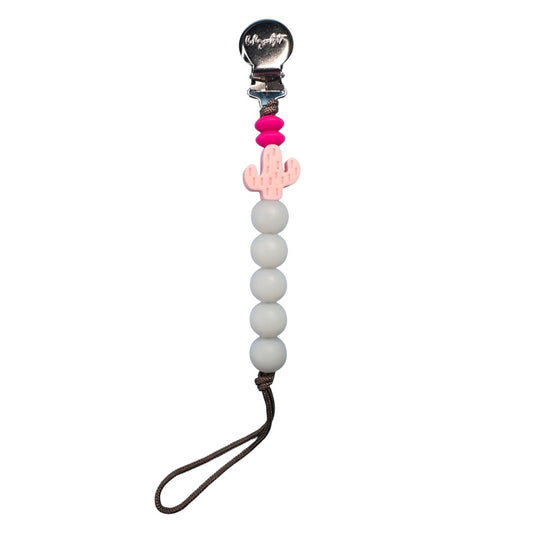 Pink - Cactus Pacifier Clip