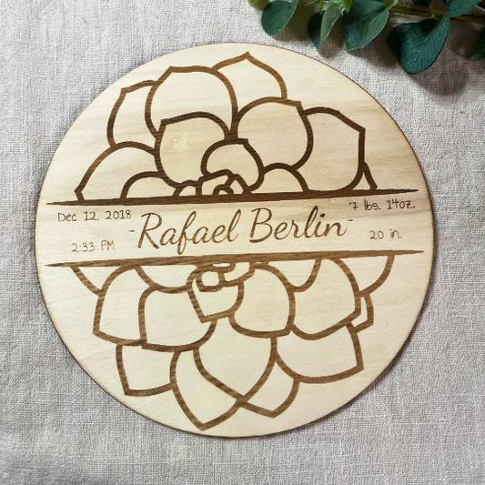 Succulent Cactus Birth Announcement