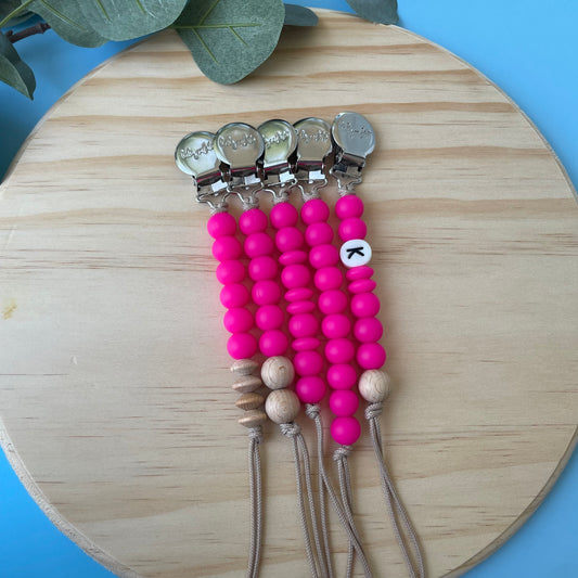 Hot Pink Summer Pacifier Clip