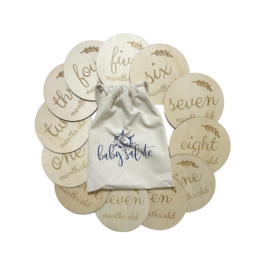 Botanical Beechwood Baby Milestone Discs - Montly